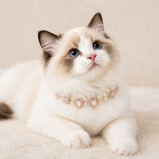 Heart Charm Pet Pearl Chain