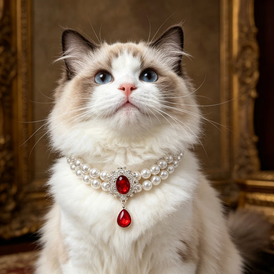 Teardrop Pet Pearl Collar