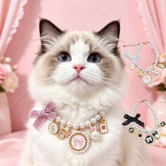 Pet Charm Pearl Necklace