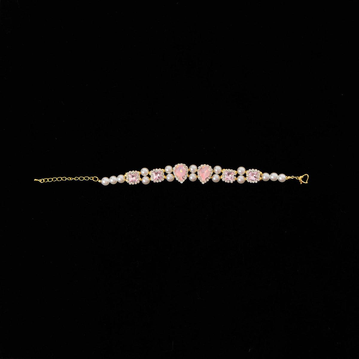 Heart Charm Pet Pearl Chain