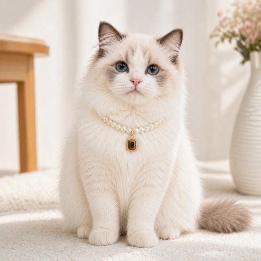 Gem Charm Pet Pearl Necklace