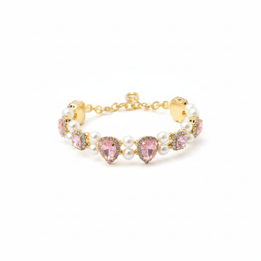 Heart Charm Pet Pearl Chain
