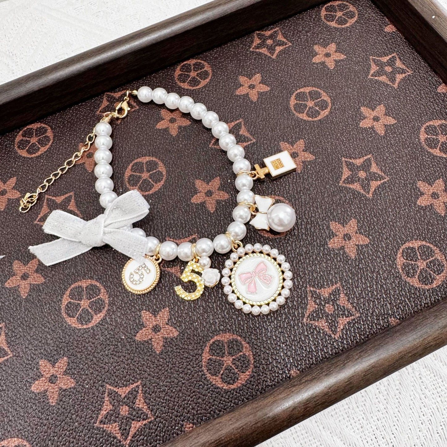 Pet Charm Pearl Necklace