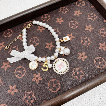 Pet Charm Pearl Necklace