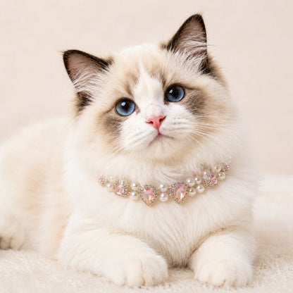 Heart Charm Pet Pearl Chain