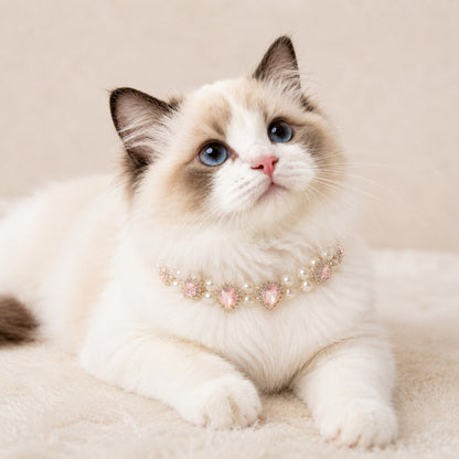 Heart Charm Pet Pearl Chain