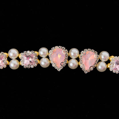 Heart Charm Pet Pearl Chain