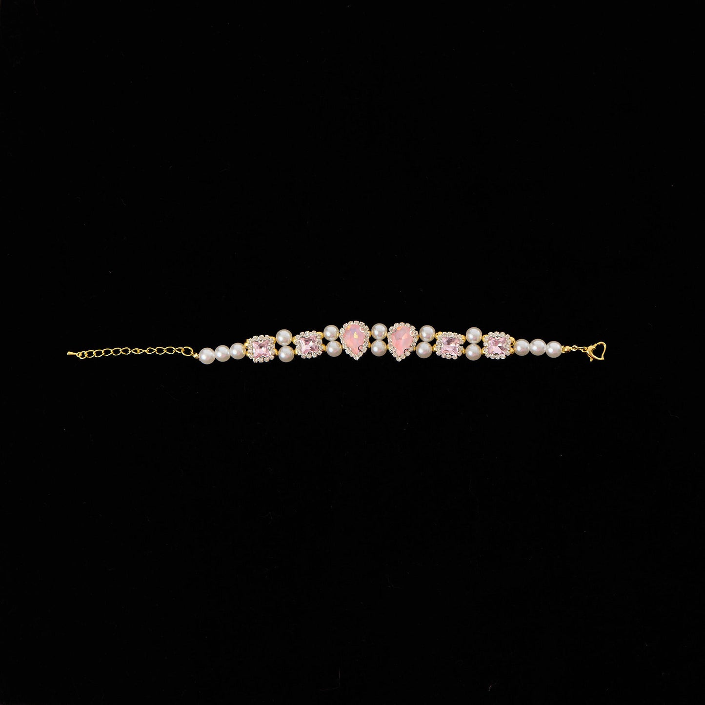 Heart Charm Pet Pearl Chain