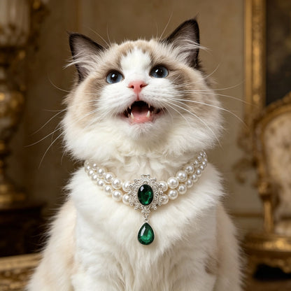 Teardrop Pet Pearl Collar