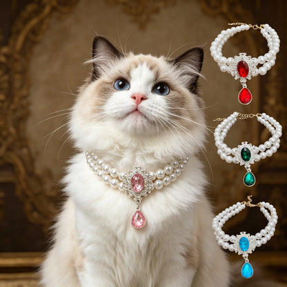 Teardrop Pet Pearl Collar