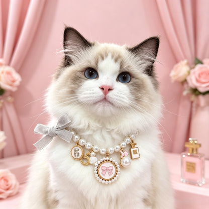 Pet Charm Pearl Necklace