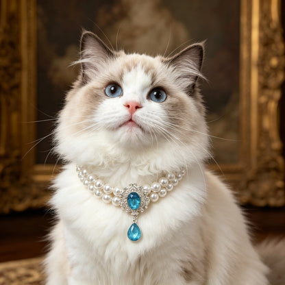 Teardrop Pet Pearl Collar